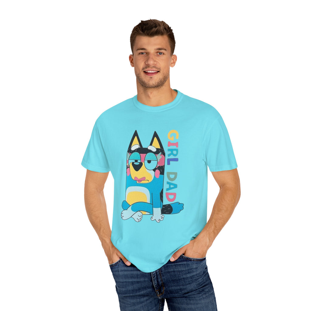 Colorful Girl Dad T-Shirt, Fun Dad Shirt, Unisex Tee for Dads, Cartoon Graphic Tee, Gift for Father's Day, Casual Wear - Sweet Vision LLC