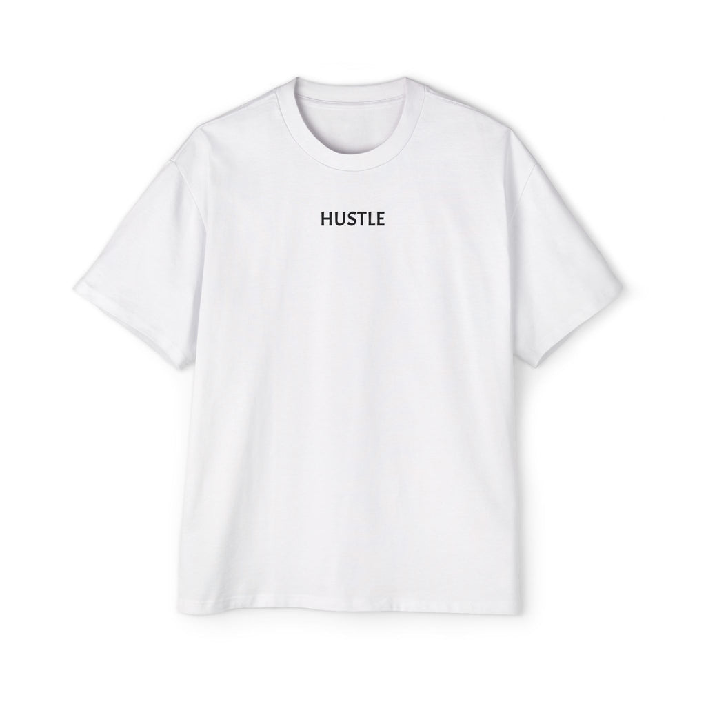 Men's Heavy Oversized Tee - Hustle Graphic T-Shirt for Comfort and Style