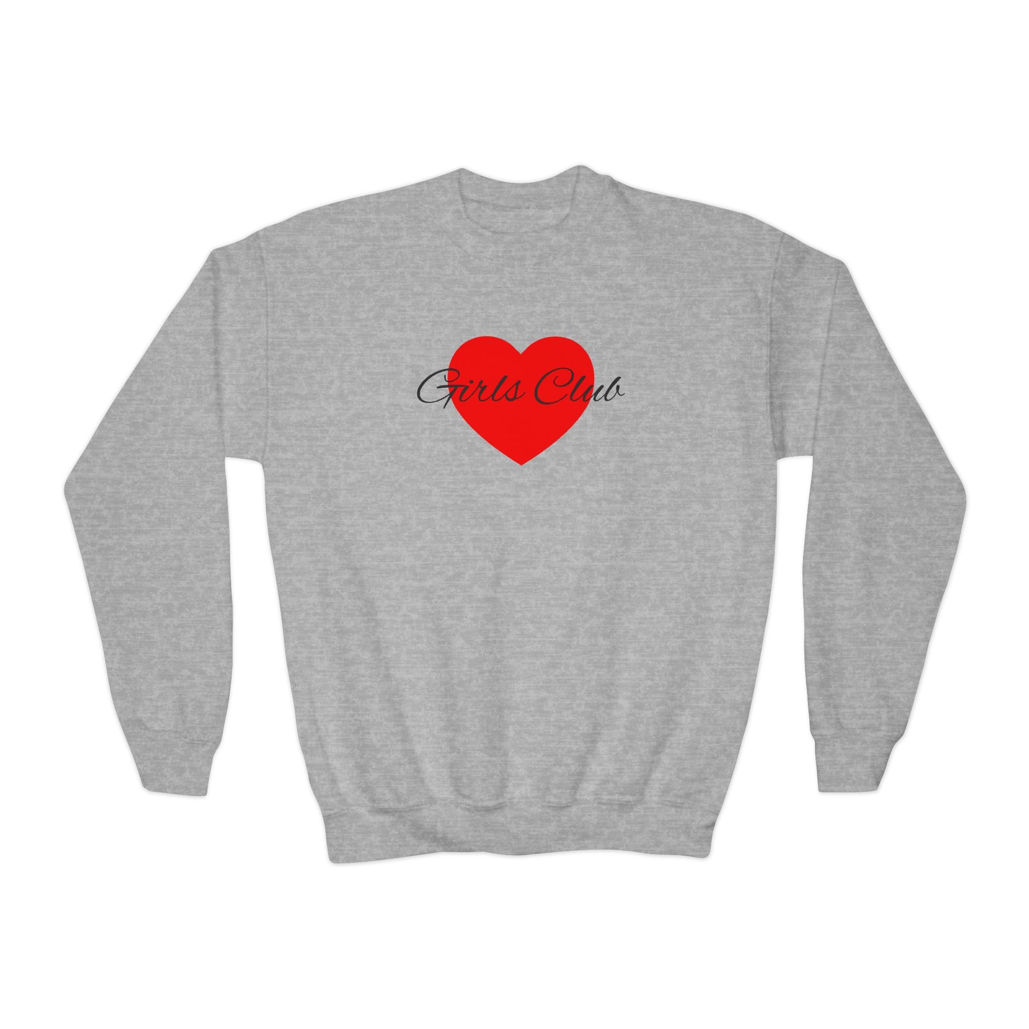 Kids Heart Design Sweatshirt- Cozy Crewneck for Everyday Wear, Girls Club
