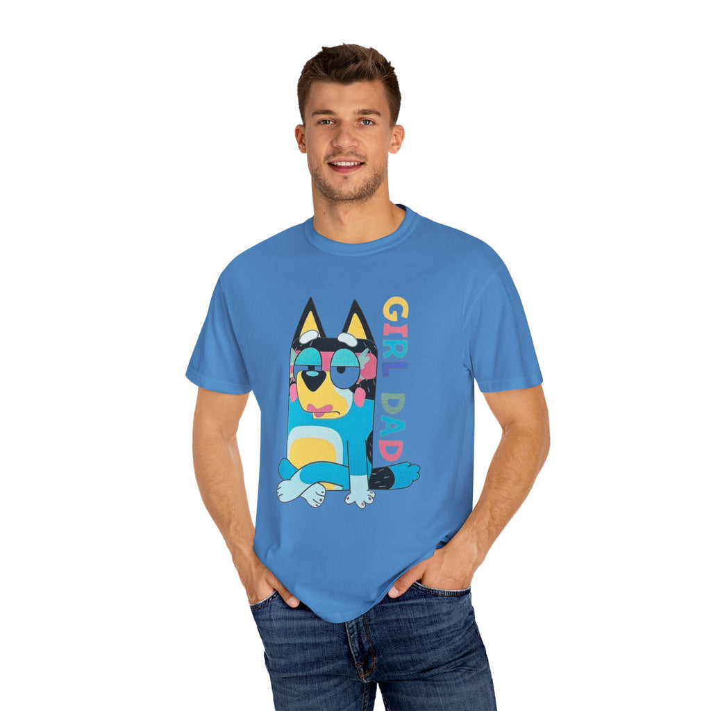 Colorful Girl Dad T-Shirt, Fun Dad Shirt, Unisex Tee for Dads, Cartoon Graphic Tee, Gift for Father's Day, Casual Wear - Sweet Vision LLC