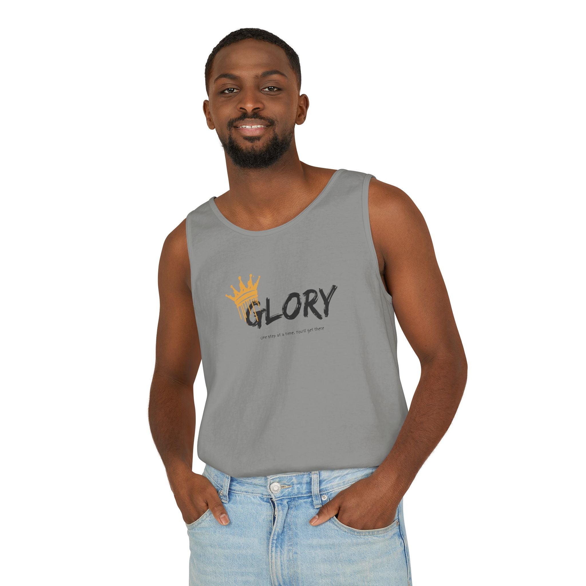 Glory Tank Top, Unisex Tank Top, Casual Summer Wear, Confidence Booster, Vacation Essential, Gift for Sports Lovers - Sweet Vision LLC