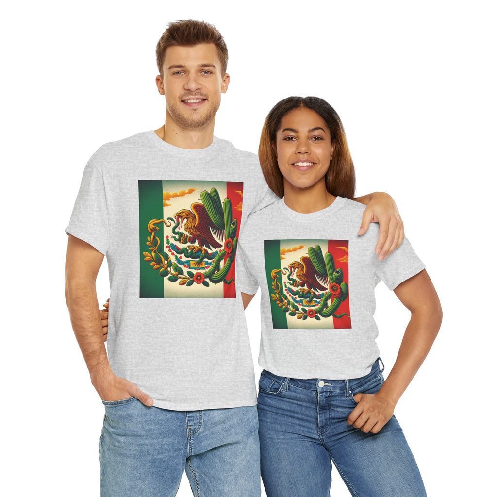 Unisex Heavy Cotton Tee, Mexico Flag - Sweet Vision LLC