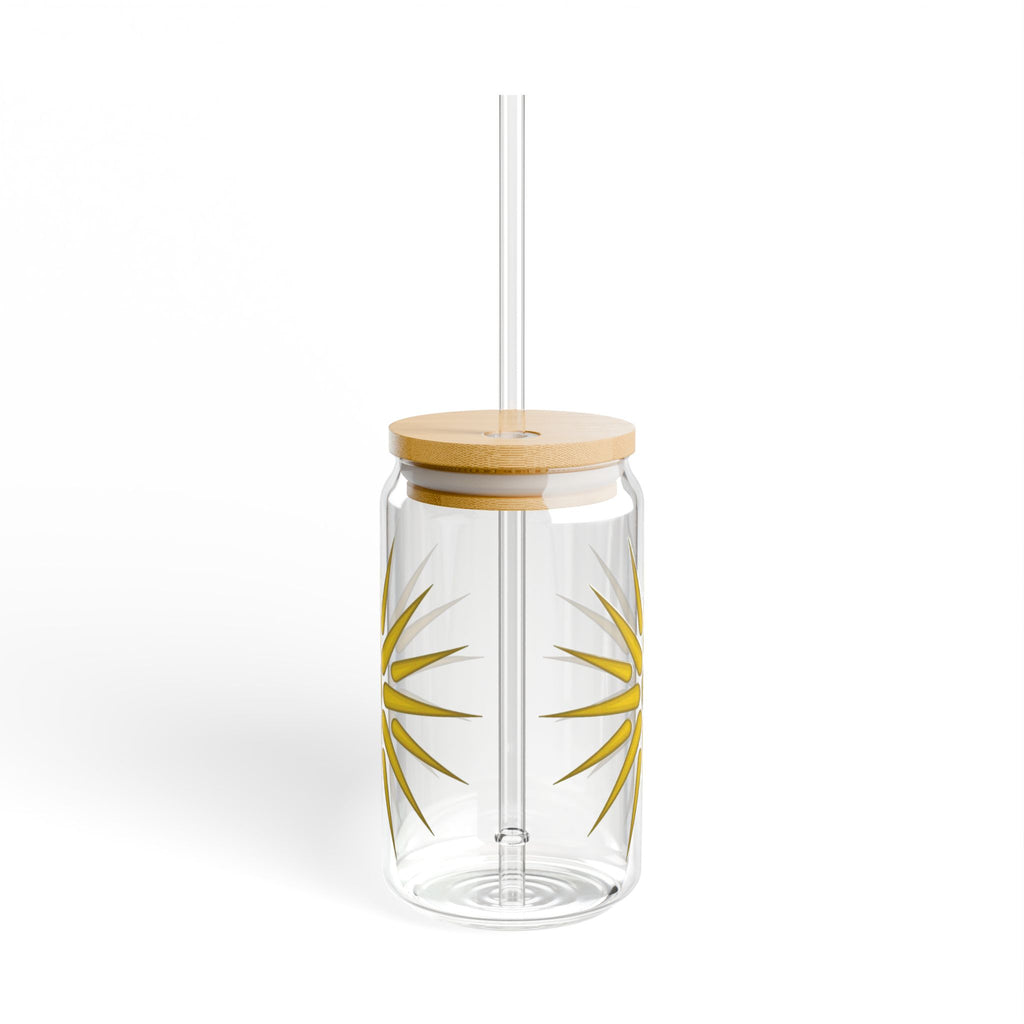 Sipper Glass, 16oz, Macedonian star, Greek star, Vergina star - Sweet Vision LLC