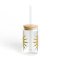 Sipper Glass, 16oz, Macedonian star, Greek star, Vergina star - Sweet Vision LLC