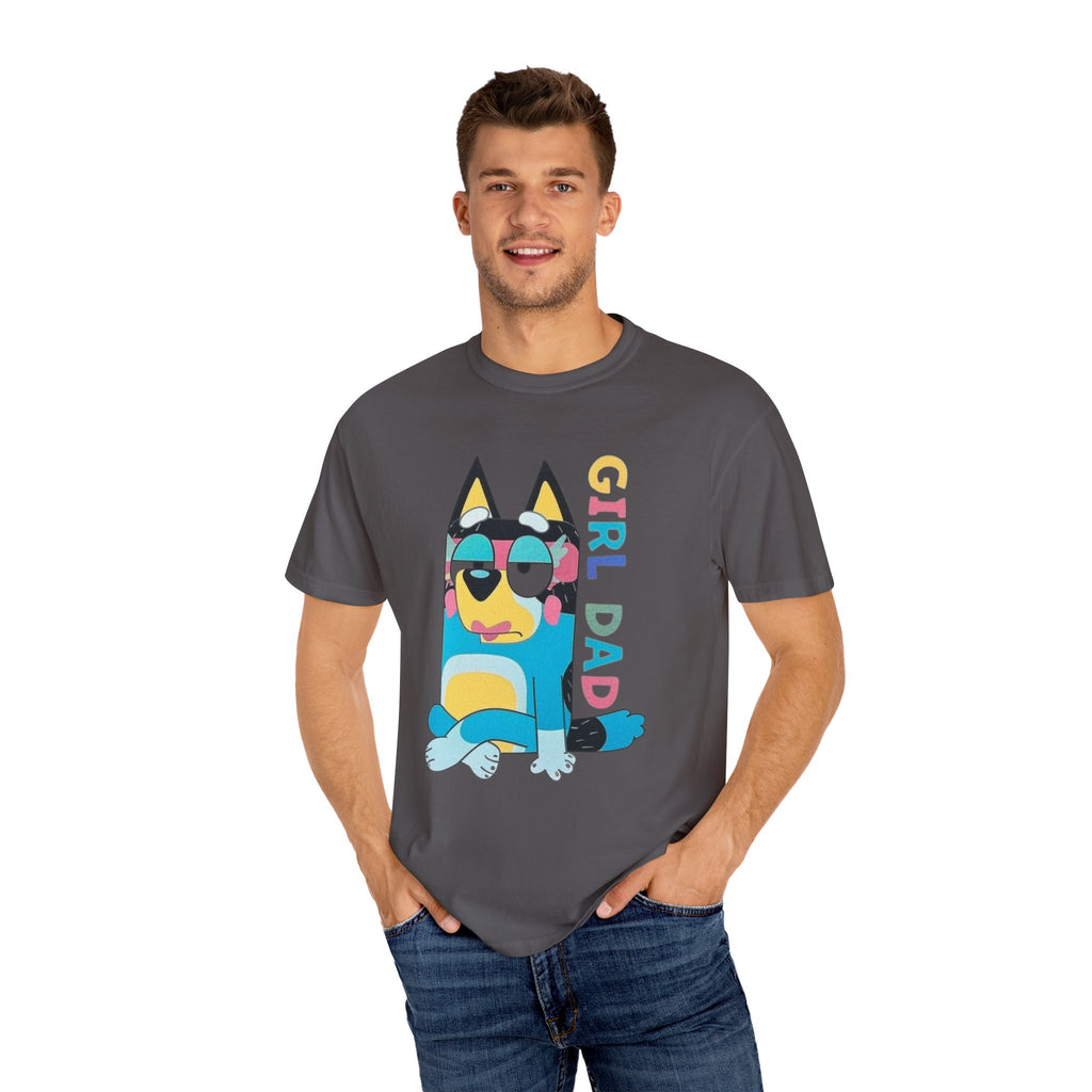 Colorful Girl Dad T-Shirt, Fun Dad Shirt, Unisex Tee for Dads, Cartoon Graphic Tee, Gift for Father's Day, Casual Wear - Sweet Vision LLC