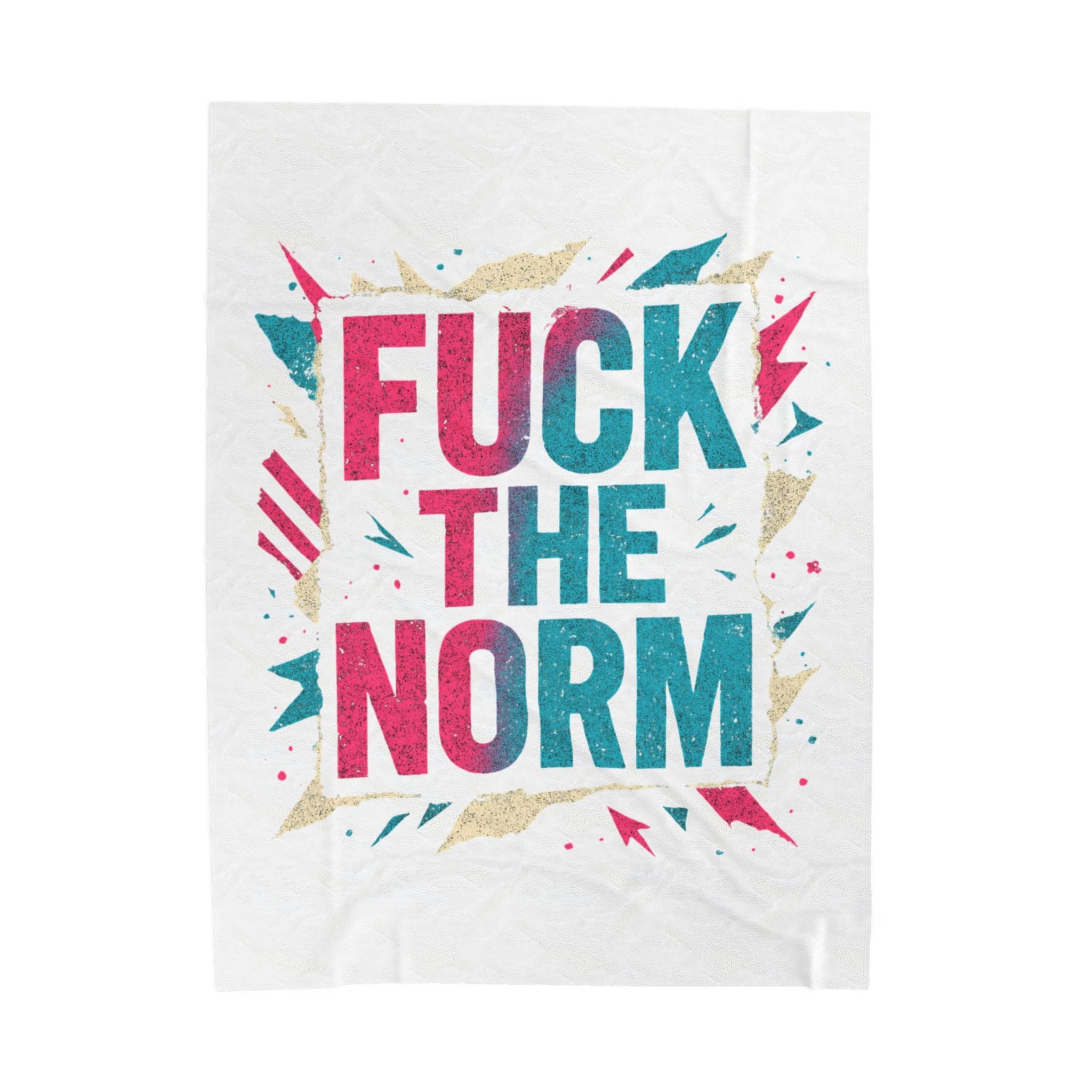 Velveteen Plush Blanket — "Fuck the Norm" Bold Statement Throw - Sweet Vision LLC
