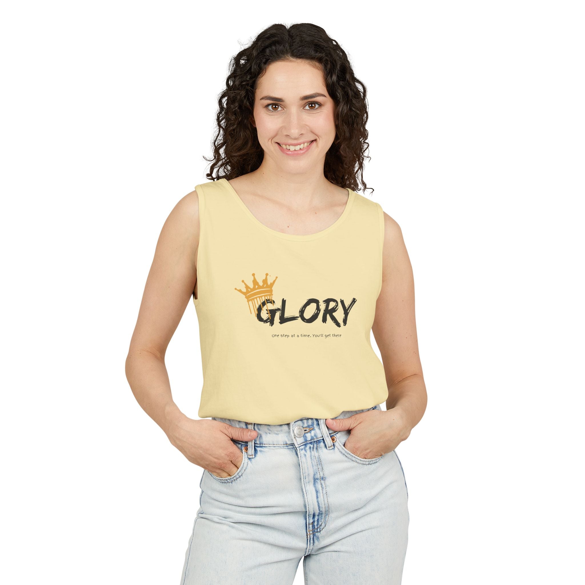 Glory Tank Top, Unisex Tank Top, Casual Summer Wear, Confidence Booster, Vacation Essential, Gift for Sports Lovers - Sweet Vision LLC