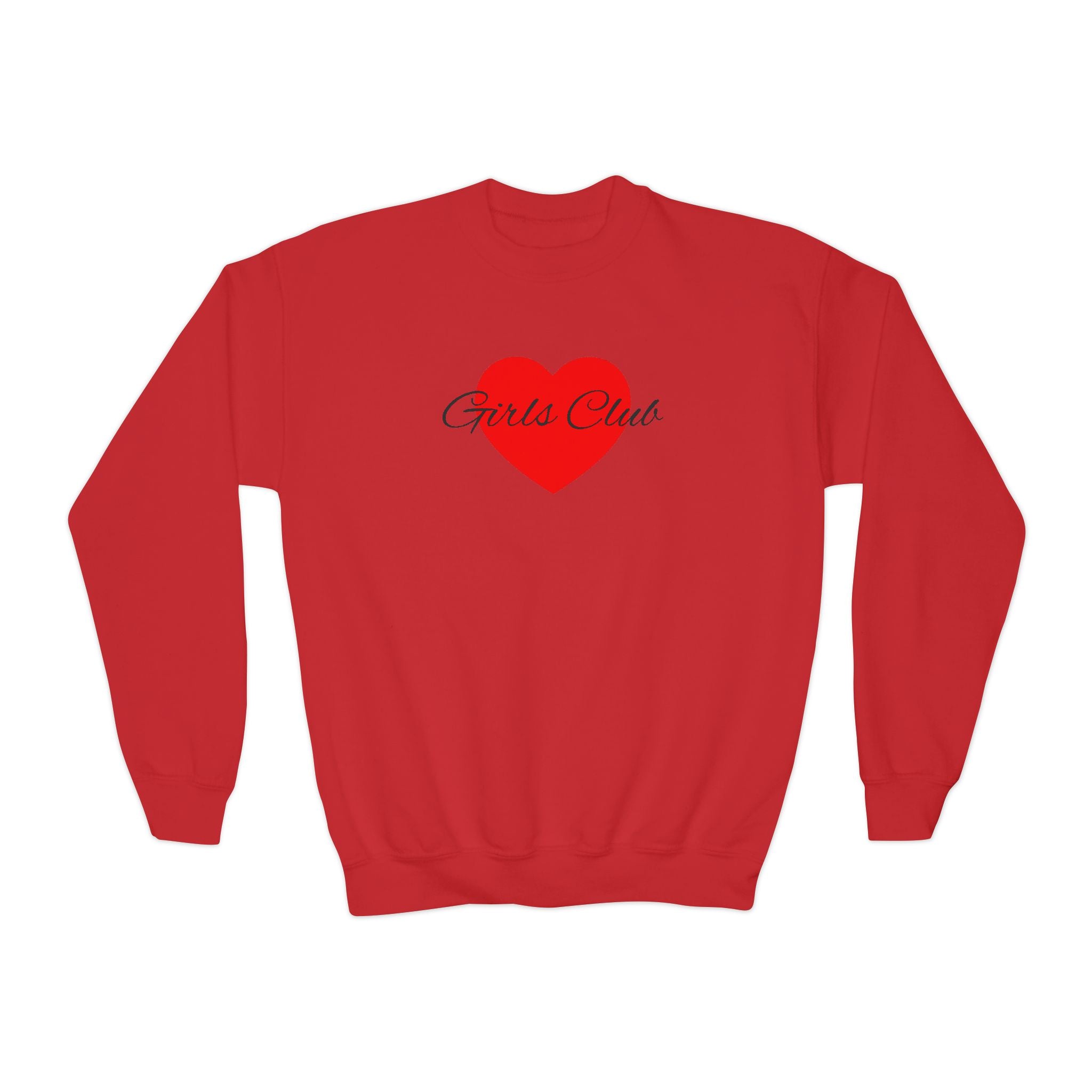Kids Heart Design Sweatshirt- Cozy Crewneck for Everyday Wear, Girls Club