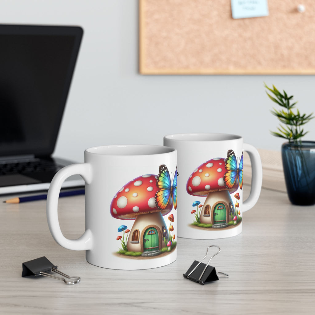 Mug, Ceramic Mug, (11oz), Mushrooms mug, Custom mug - Sweet Vision LLC