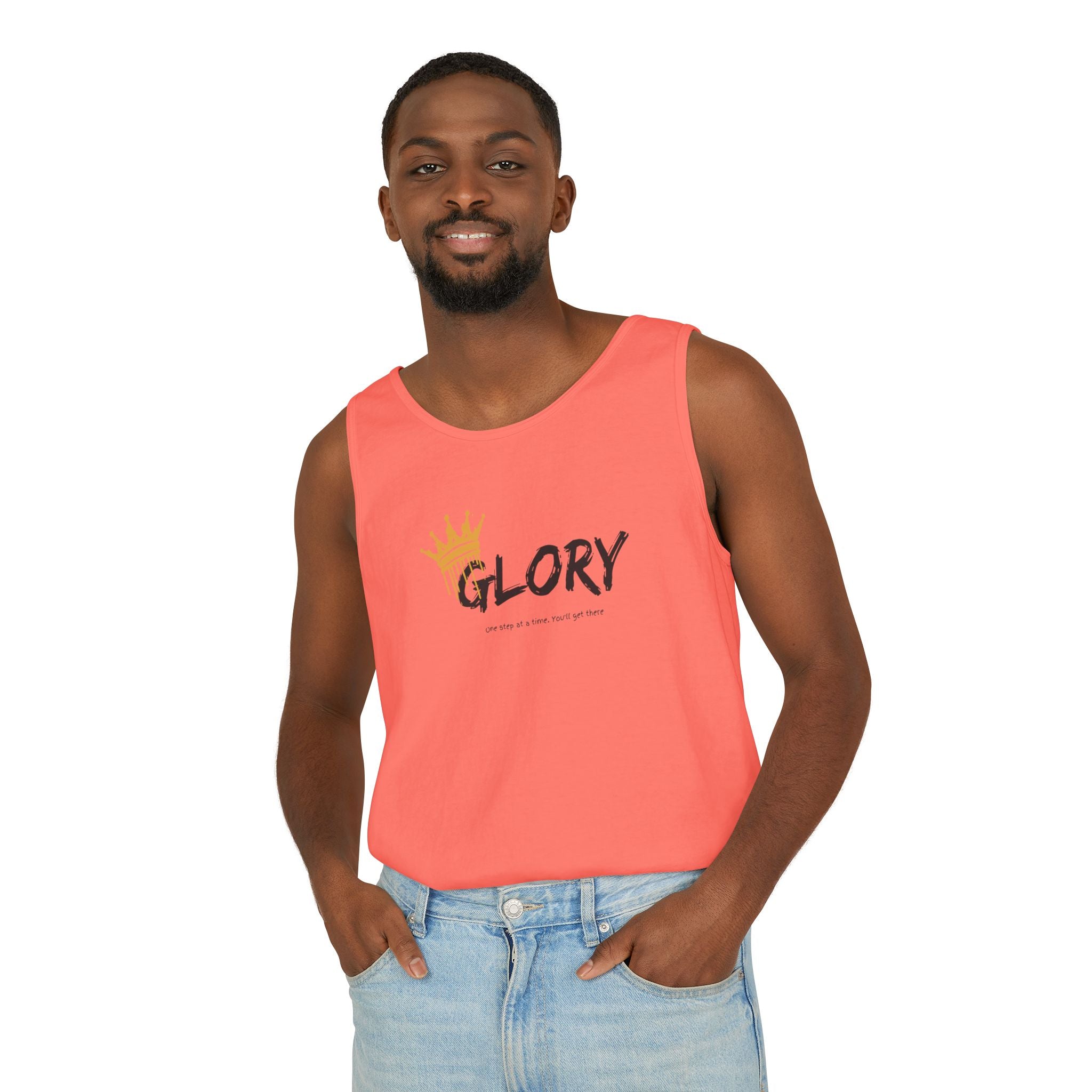 Glory Tank Top, Unisex Tank Top, Casual Summer Wear, Confidence Booster, Vacation Essential, Gift for Sports Lovers - Sweet Vision LLC