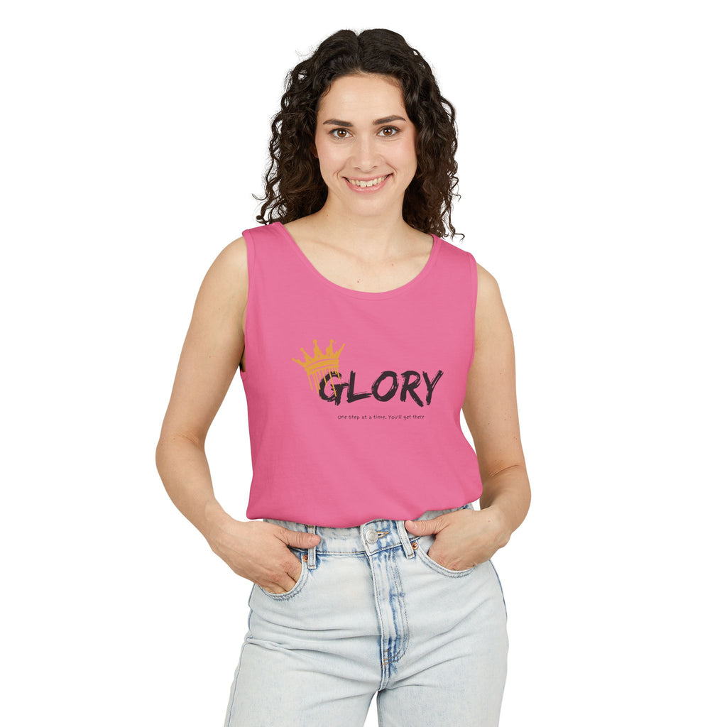 Glory Tank Top, Unisex Tank Top, Casual Summer Wear, Confidence Booster, Vacation Essential, Gift for Sports Lovers - Sweet Vision LLC