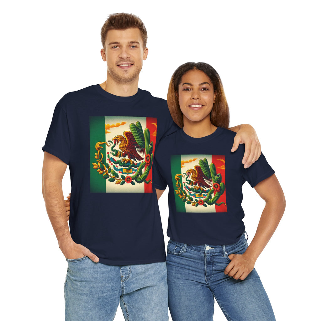Unisex Heavy Cotton Tee, Mexico Flag - Sweet Vision LLC