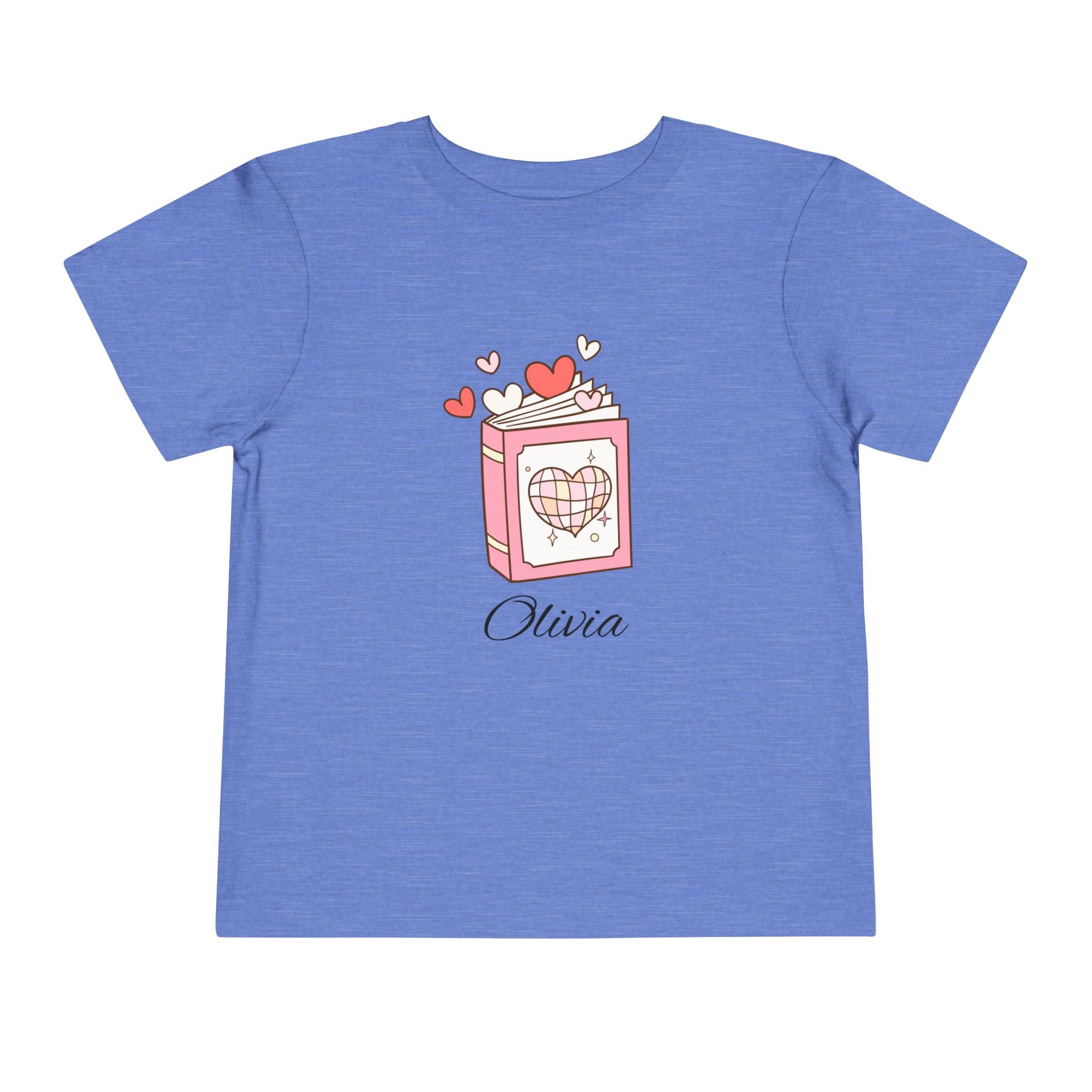 Sweet Love Heart Toddler Tee, Cute Gift for Kids, Valentine's Day Apparel, Toddler's Short Sleeve Shirt, Personalized T-Shirt