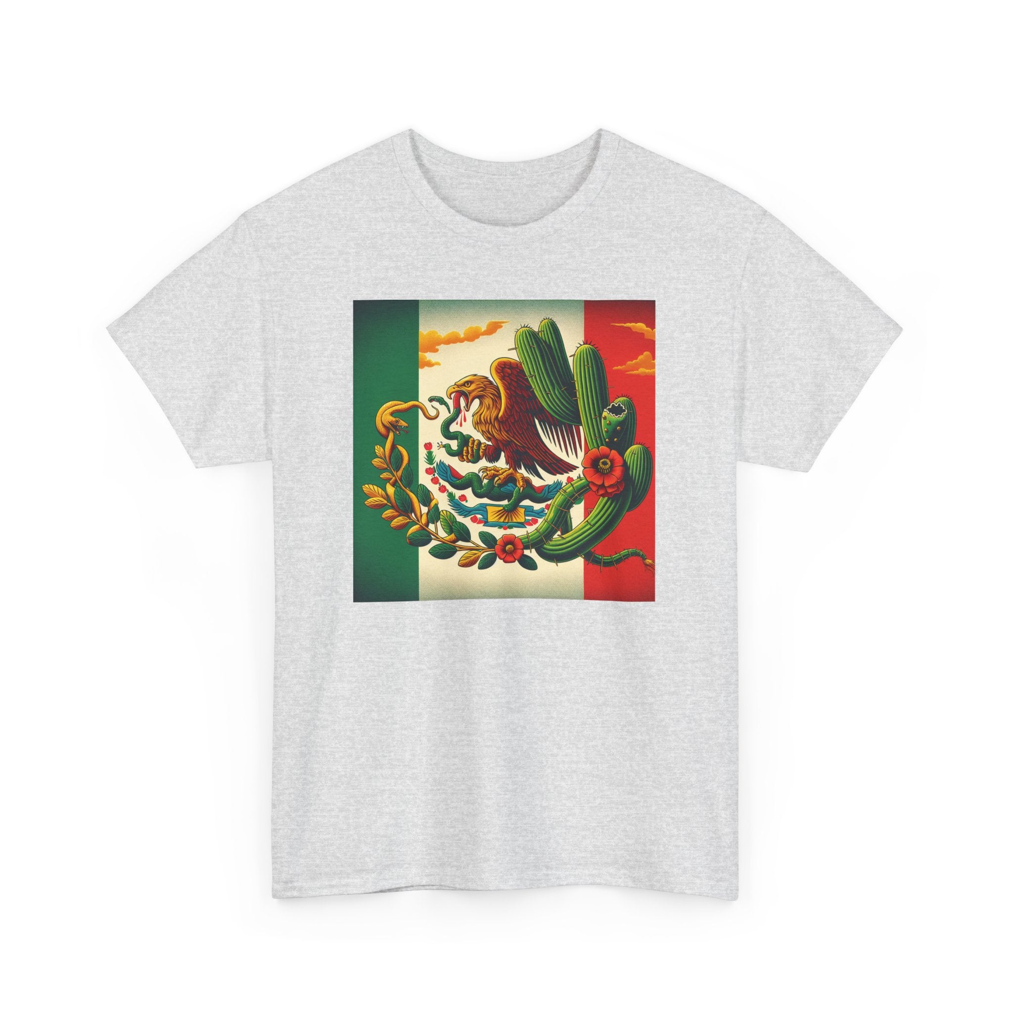 Unisex Heavy Cotton Tee, Mexico Flag - Sweet Vision LLC