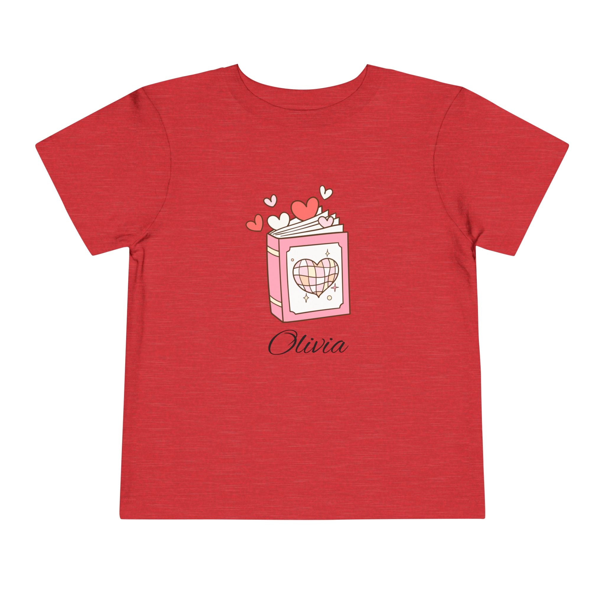 Sweet Love Heart Toddler Tee, Cute Gift for Kids, Valentine's Day Apparel, Toddler's Short Sleeve Shirt, Personalized T-Shirt