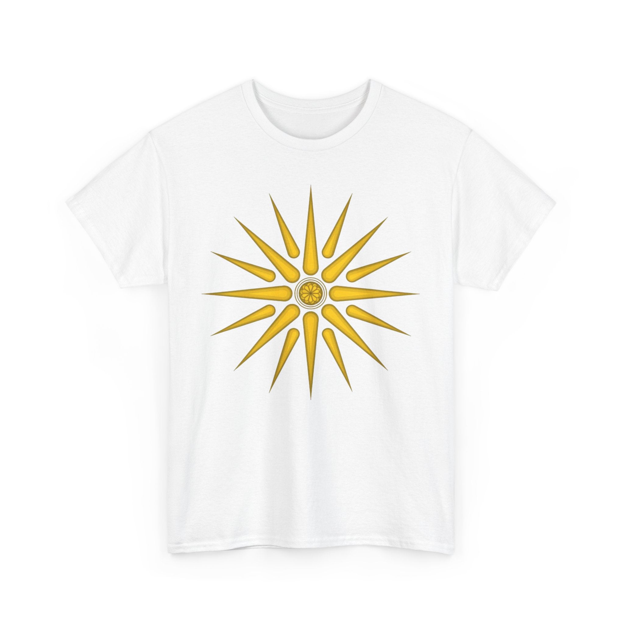Unisex Heavy Cotton Tee, Macedonian star, Vergina star - Sweet Vision LLC