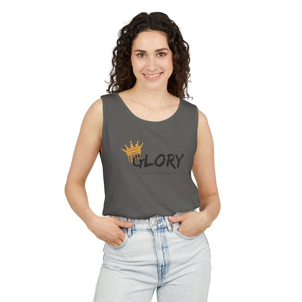 Glory Tank Top, Unisex Tank Top, Casual Summer Wear, Confidence Booster, Vacation Essential, Gift for Sports Lovers - Sweet Vision LLC