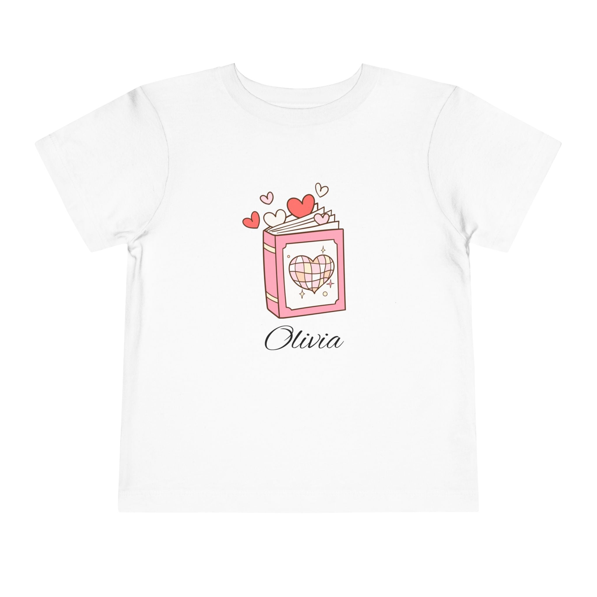 Sweet Love Heart Toddler Tee, Cute Gift for Kids, Valentine's Day Apparel, Toddler's Short Sleeve Shirt, Personalized T-Shirt