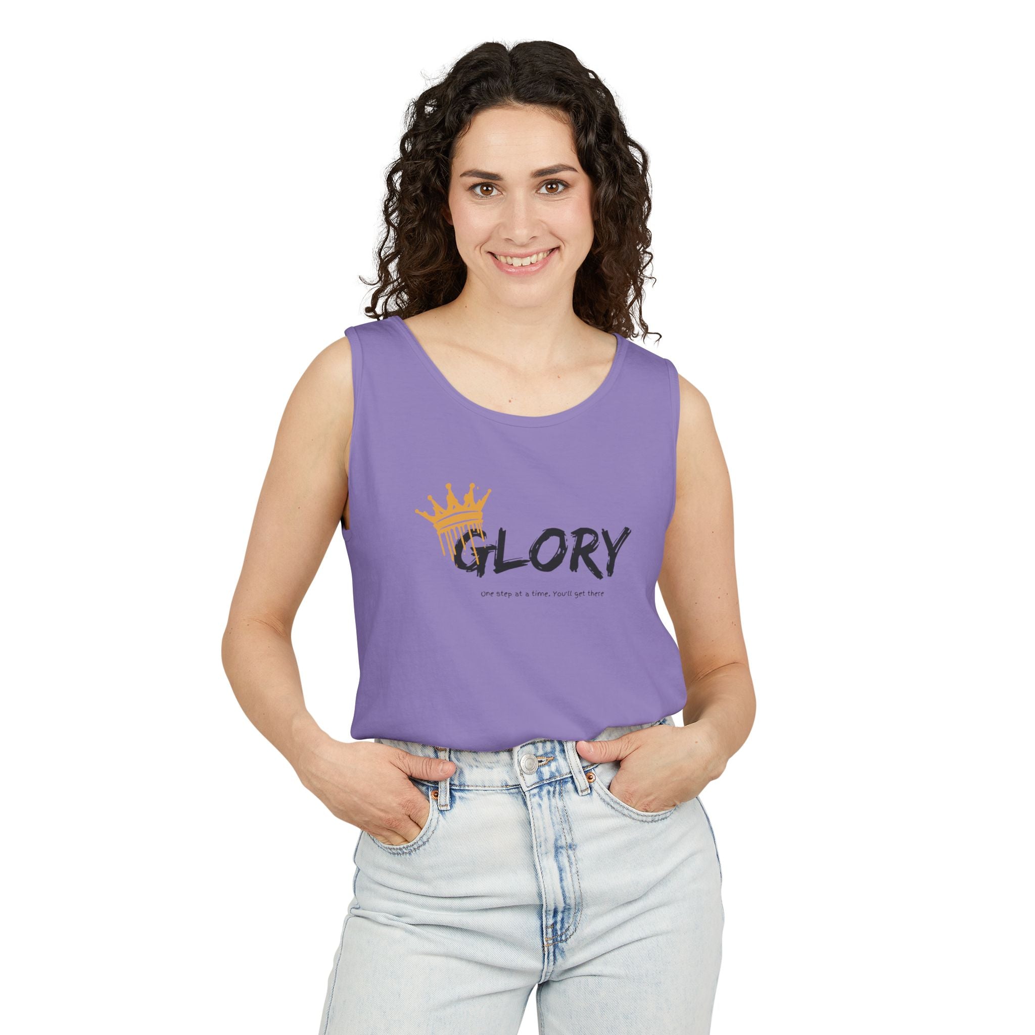 Glory Tank Top, Unisex Tank Top, Casual Summer Wear, Confidence Booster, Vacation Essential, Gift for Sports Lovers - Sweet Vision LLC