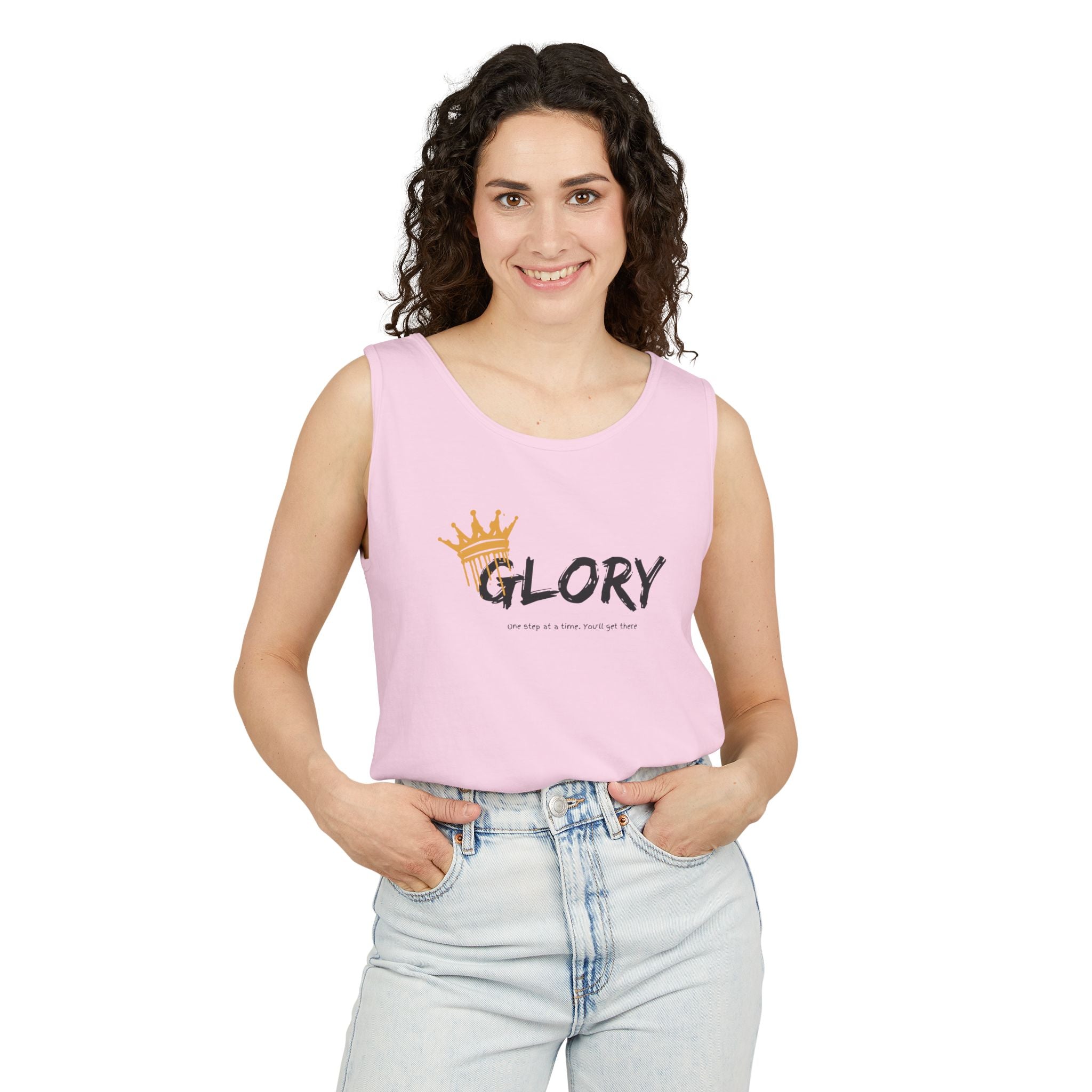 Glory Tank Top, Unisex Tank Top, Casual Summer Wear, Confidence Booster, Vacation Essential, Gift for Sports Lovers - Sweet Vision LLC