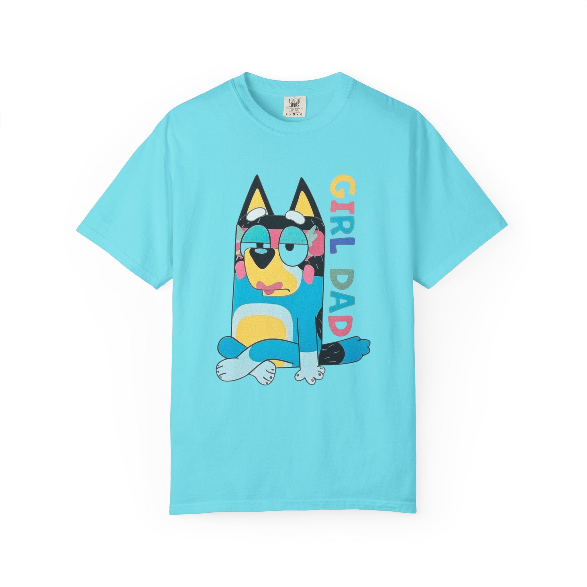 Colorful Girl Dad T-Shirt, Fun Dad Shirt, Unisex Tee for Dads, Cartoon Graphic Tee, Gift for Father's Day, Casual Wear - Sweet Vision LLC