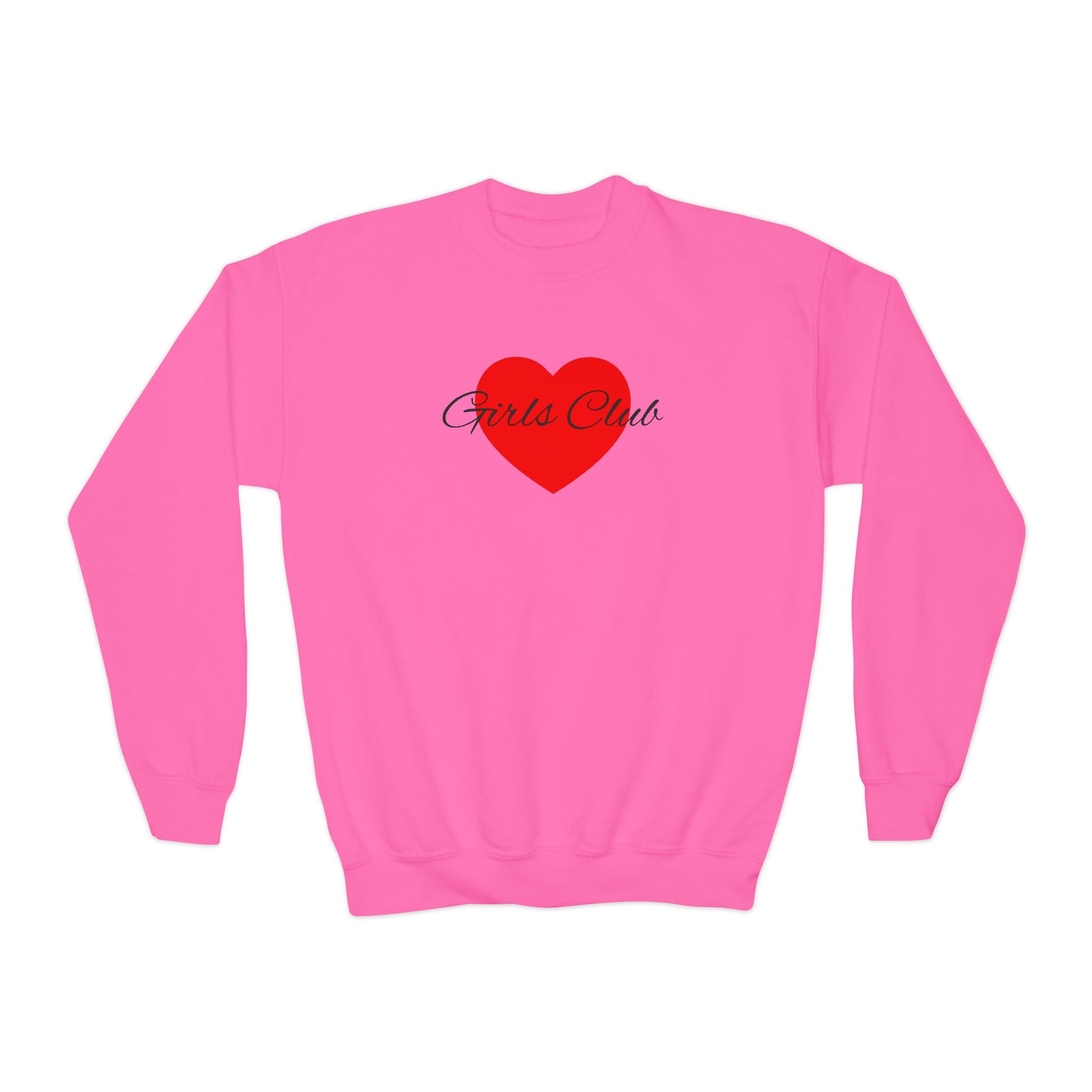 Kids Heart Design Sweatshirt- Cozy Crewneck for Everyday Wear, Girls Club