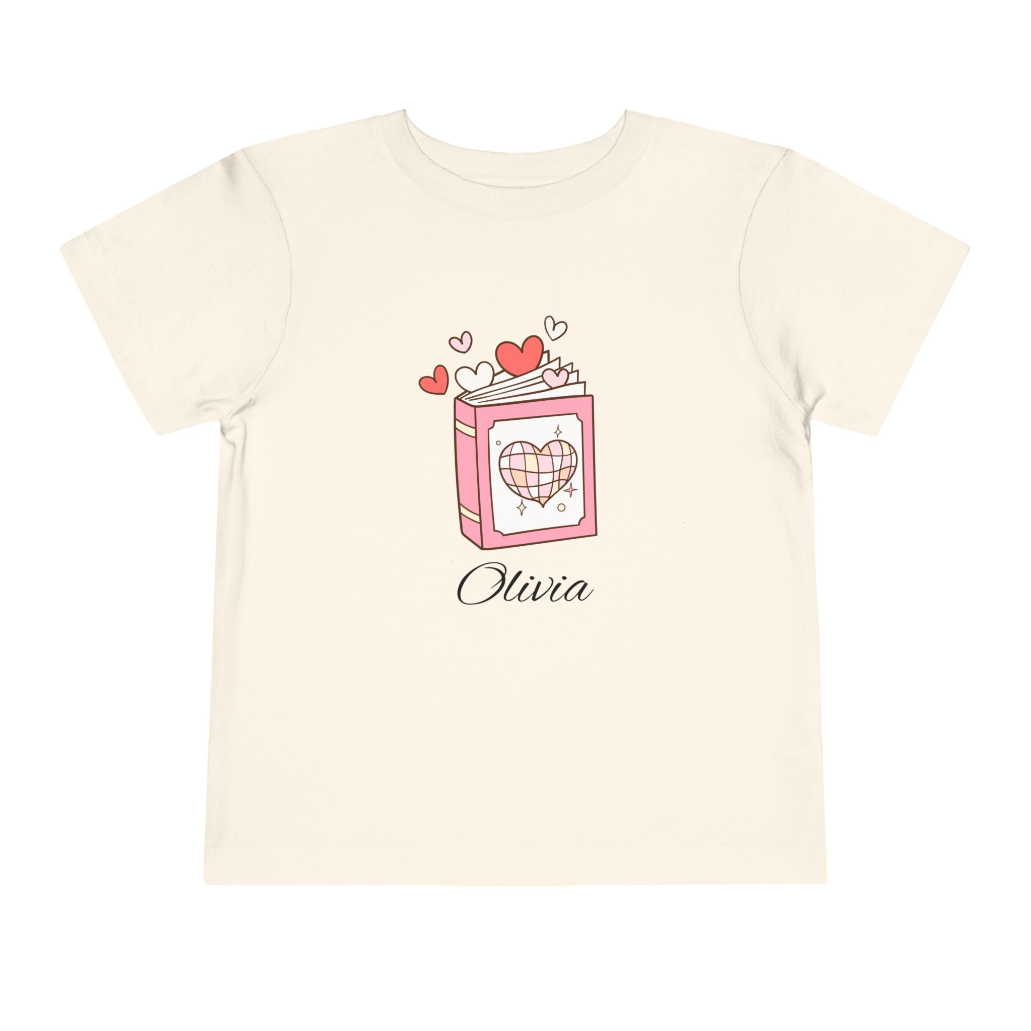 Sweet Love Heart Toddler Tee, Cute Gift for Kids, Valentine's Day Apparel, Toddler's Short Sleeve Shirt, Personalized T-Shirt
