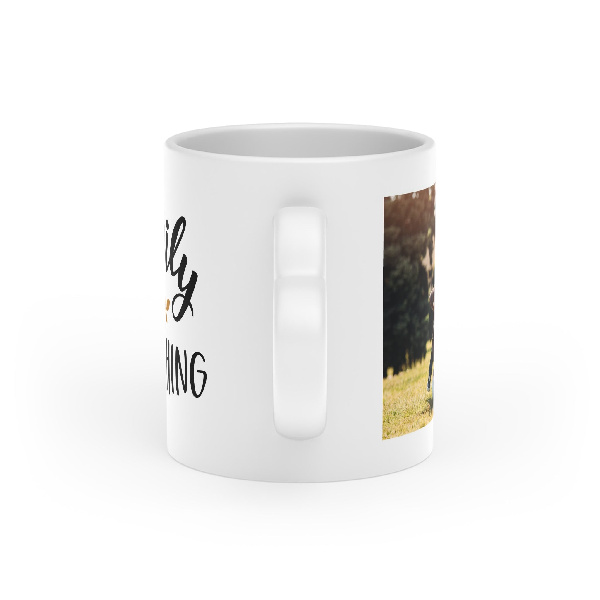 Heart-Shaped Mug, Custom mug, Custom picture, Family is everything - Sweet Vision LLC