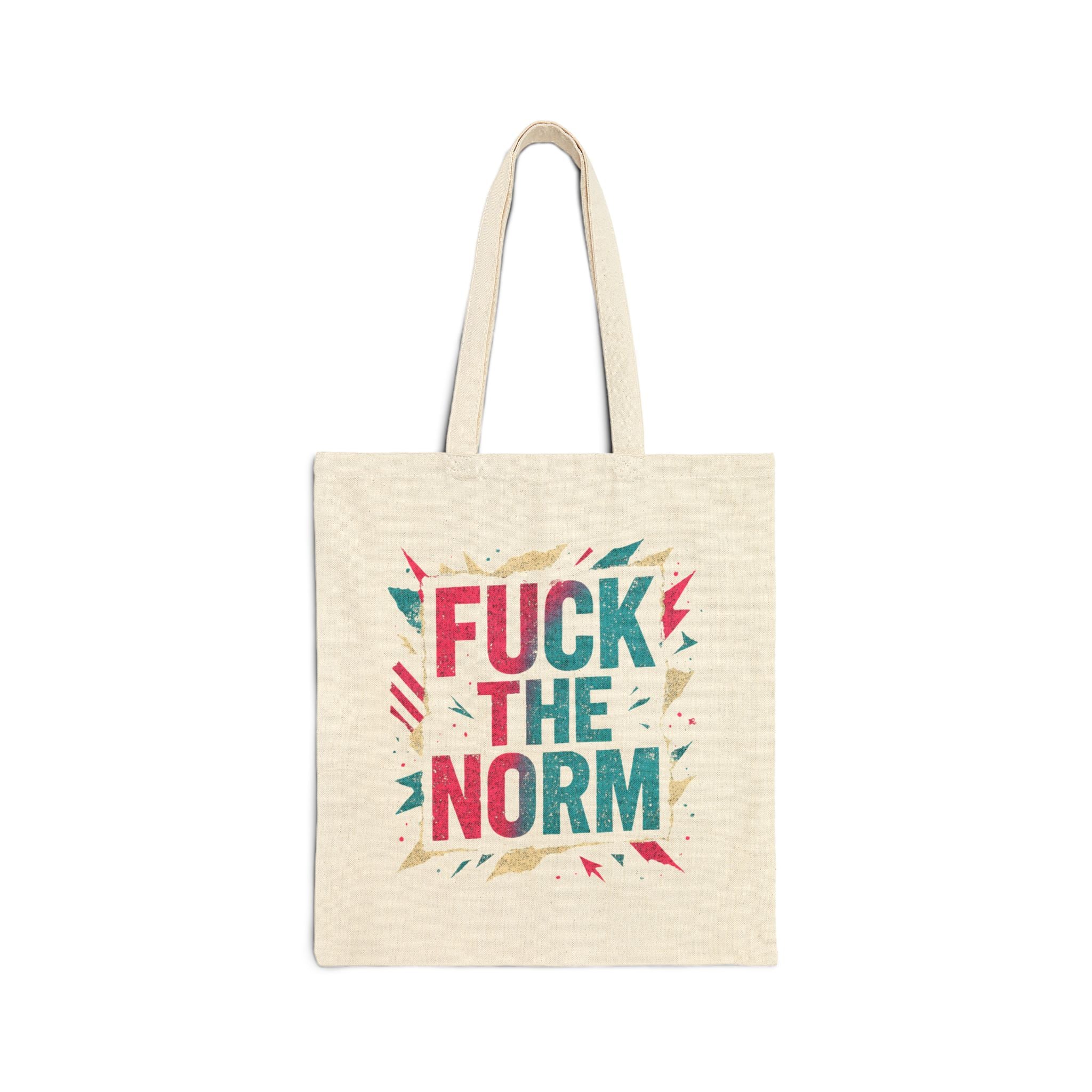 Tote Bag — "Fuck the Norm" Graphic Canvas Tote, Bold Activist Reusable Shopper - Sweet Vision LLC
