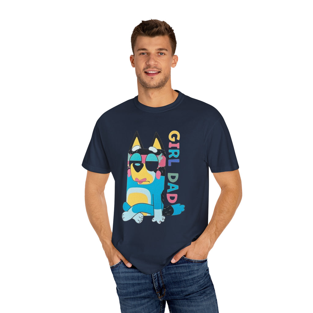 Colorful Girl Dad T-Shirt, Fun Dad Shirt, Unisex Tee for Dads, Cartoon Graphic Tee, Gift for Father's Day, Casual Wear - Sweet Vision LLC