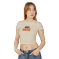Printify women's baby tee, trendy casual crop top with short sleeves, comfortable T-shirt for everyday wear.