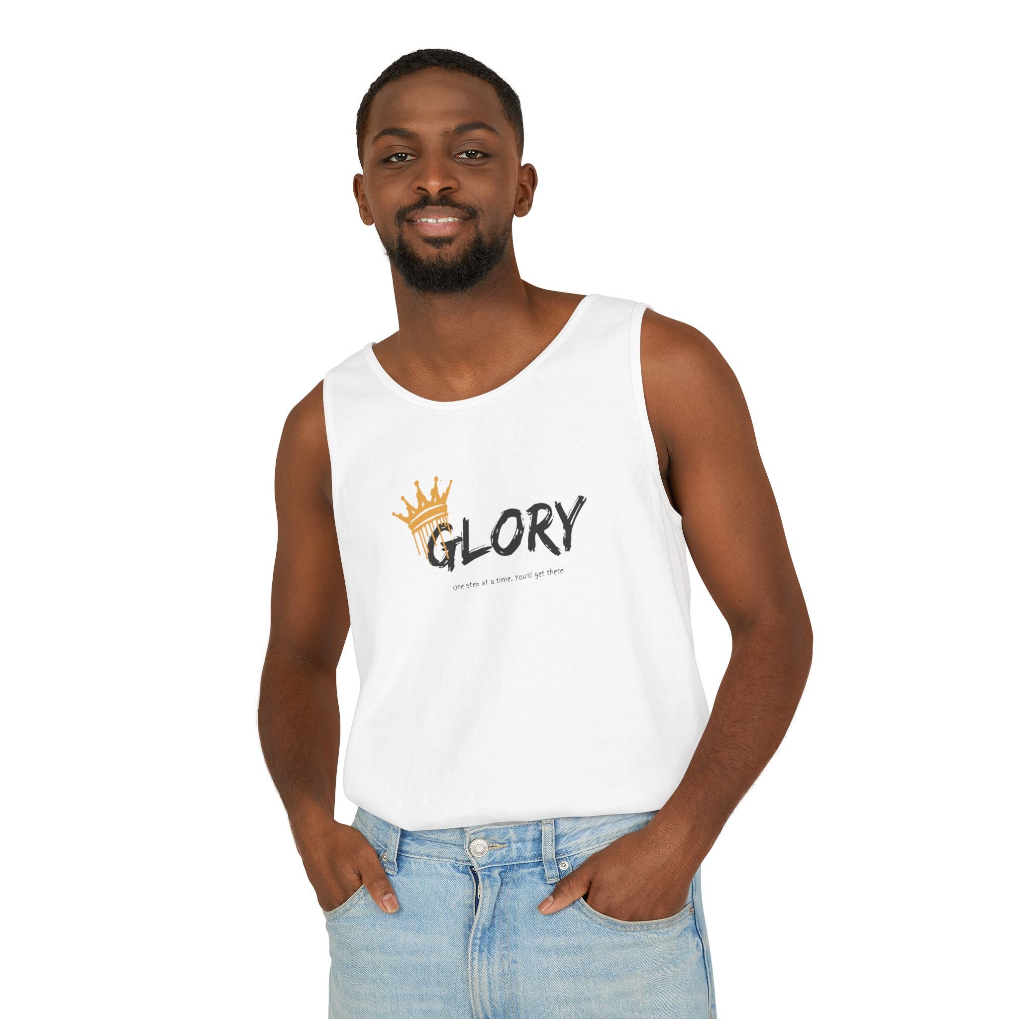 Glory Tank Top, Unisex Tank Top, Casual Summer Wear, Confidence Booster, Vacation Essential, Gift for Sports Lovers - Sweet Vision LLC
