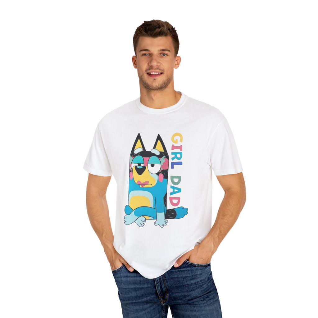 Colorful Girl Dad T-Shirt, Fun Dad Shirt, Unisex Tee for Dads, Cartoon Graphic Tee, Gift for Father's Day, Casual Wear - Sweet Vision LLC