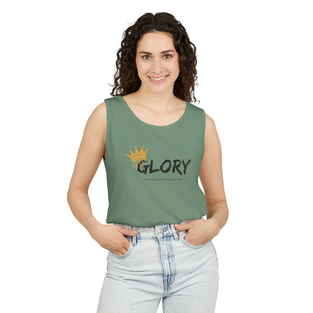 Glory Tank Top, Unisex Tank Top, Casual Summer Wear, Confidence Booster, Vacation Essential, Gift for Sports Lovers - Sweet Vision LLC