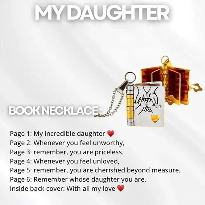 Book Necklace Female Stainless Steel Couple