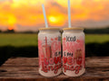 Frosted glass cup 16oz, Iced Coffee Cup, Iced Coffee is my love language, Glass Cup with Lid and Straw, Coffee lover, Glass Tumbler - Sweet Vision LLC