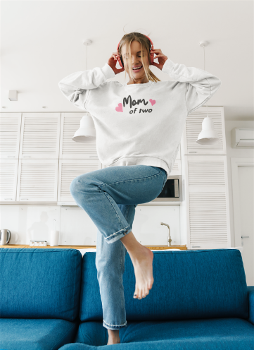 Mom of two, Unisex Heavy Blend™ Crewneck Sweatshirt, Mother's Day - Sweet Vision LLC