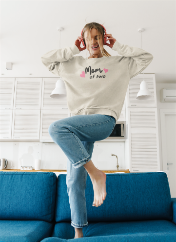 Mom of two, Unisex Heavy Blend™ Crewneck Sweatshirt, Mother's Day - Sweet Vision LLC