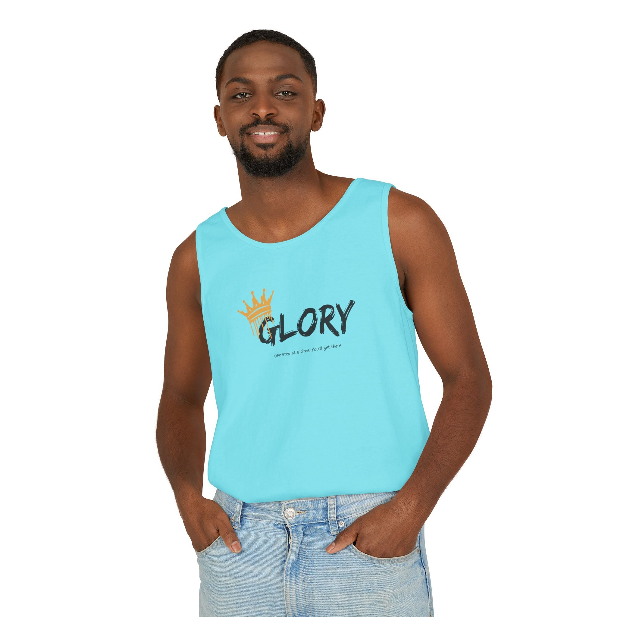 Glory Tank Top, Unisex Tank Top, Casual Summer Wear, Confidence Booster, Vacation Essential, Gift for Sports Lovers - Sweet Vision LLC