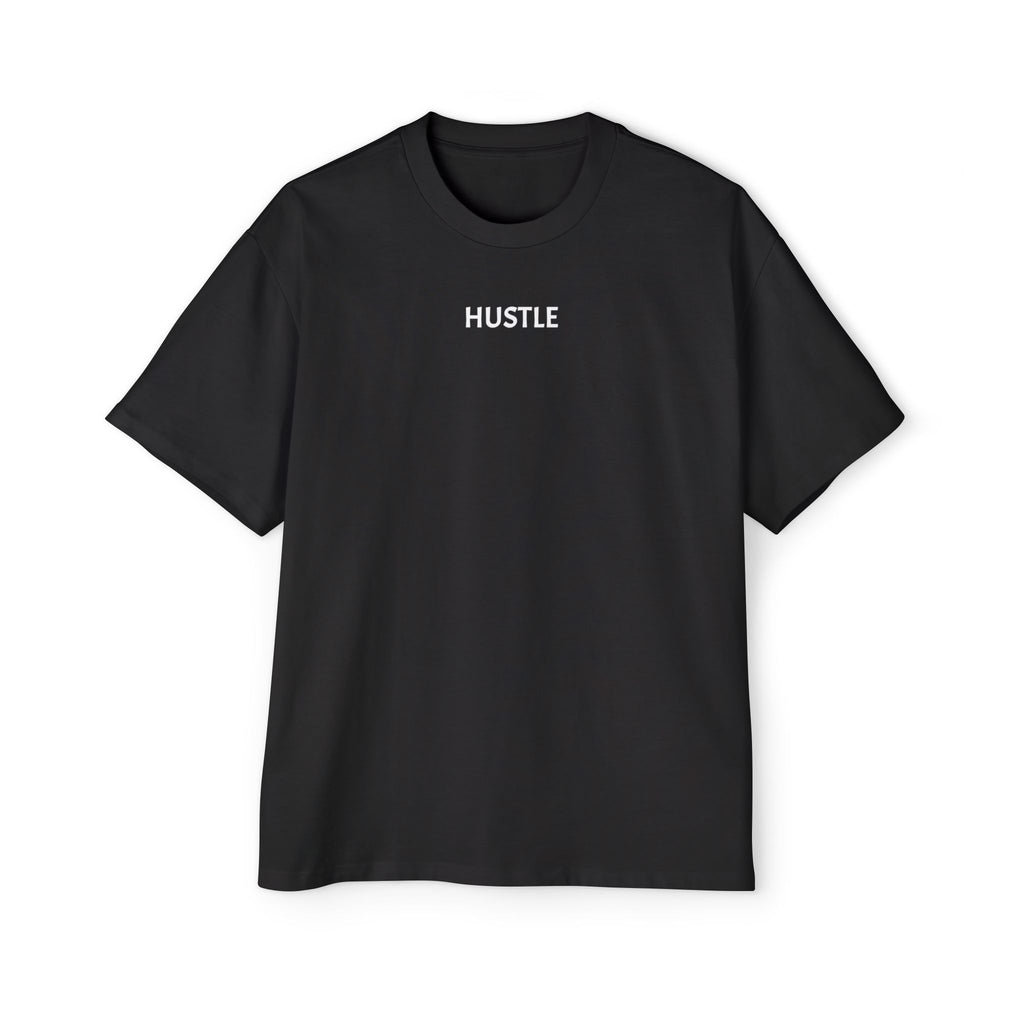 Men's Heavy Oversized Tee - Hustle Graphic T-Shirt for Comfort and Style