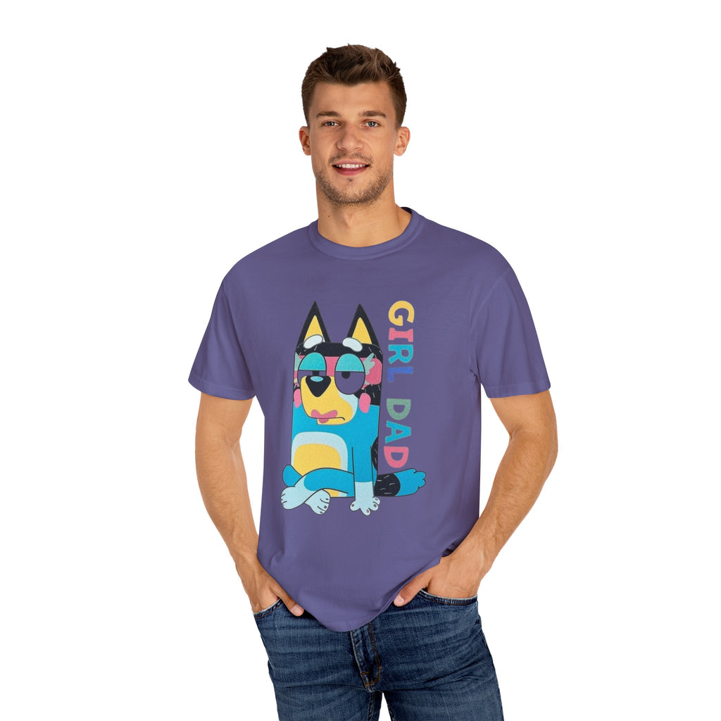 Colorful Girl Dad T-Shirt, Fun Dad Shirt, Unisex Tee for Dads, Cartoon Graphic Tee, Gift for Father's Day, Casual Wear - Sweet Vision LLC
