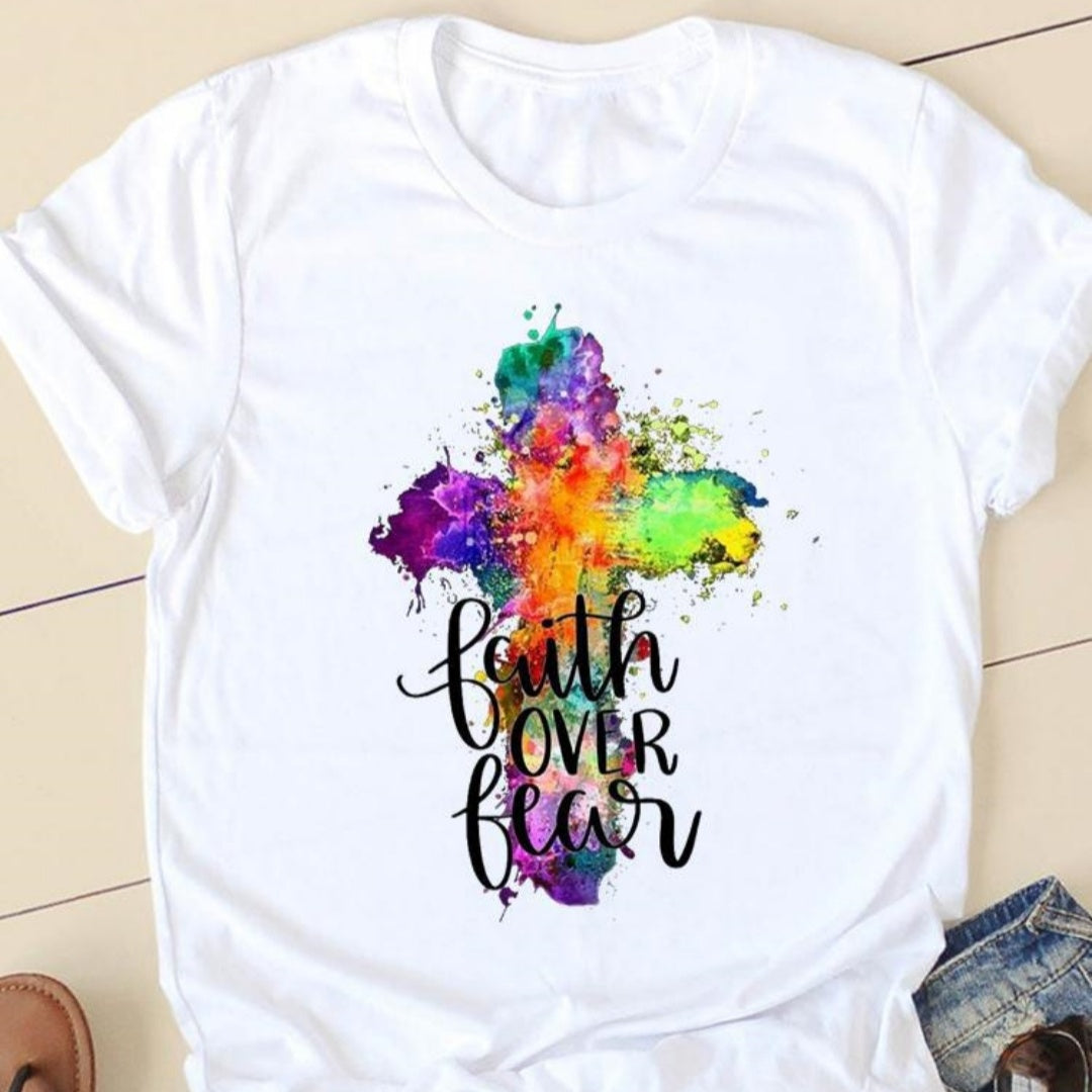 Women's Round Neck Printed Top T-shirt With Short Sleeves - Sweet Vision LLC