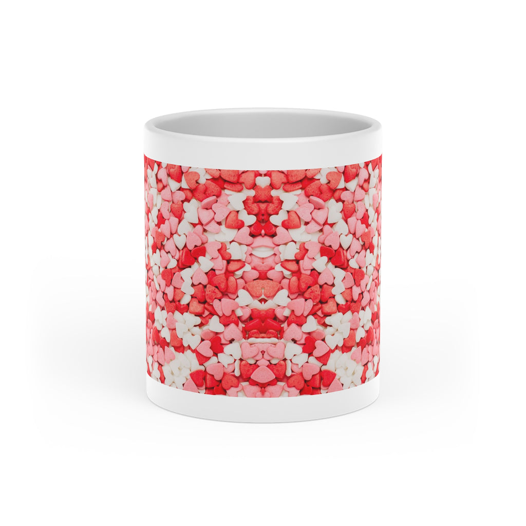 Heart-Shaped Mug, mug with lid and spoon, heart handle Sublimation mug - Sweet Vision LLC