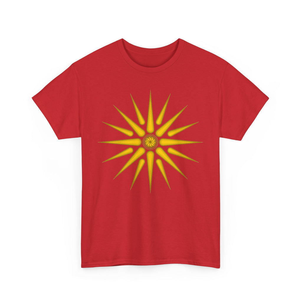 Unisex Heavy Cotton Tee, Macedonian star, Vergina star - Sweet Vision LLC