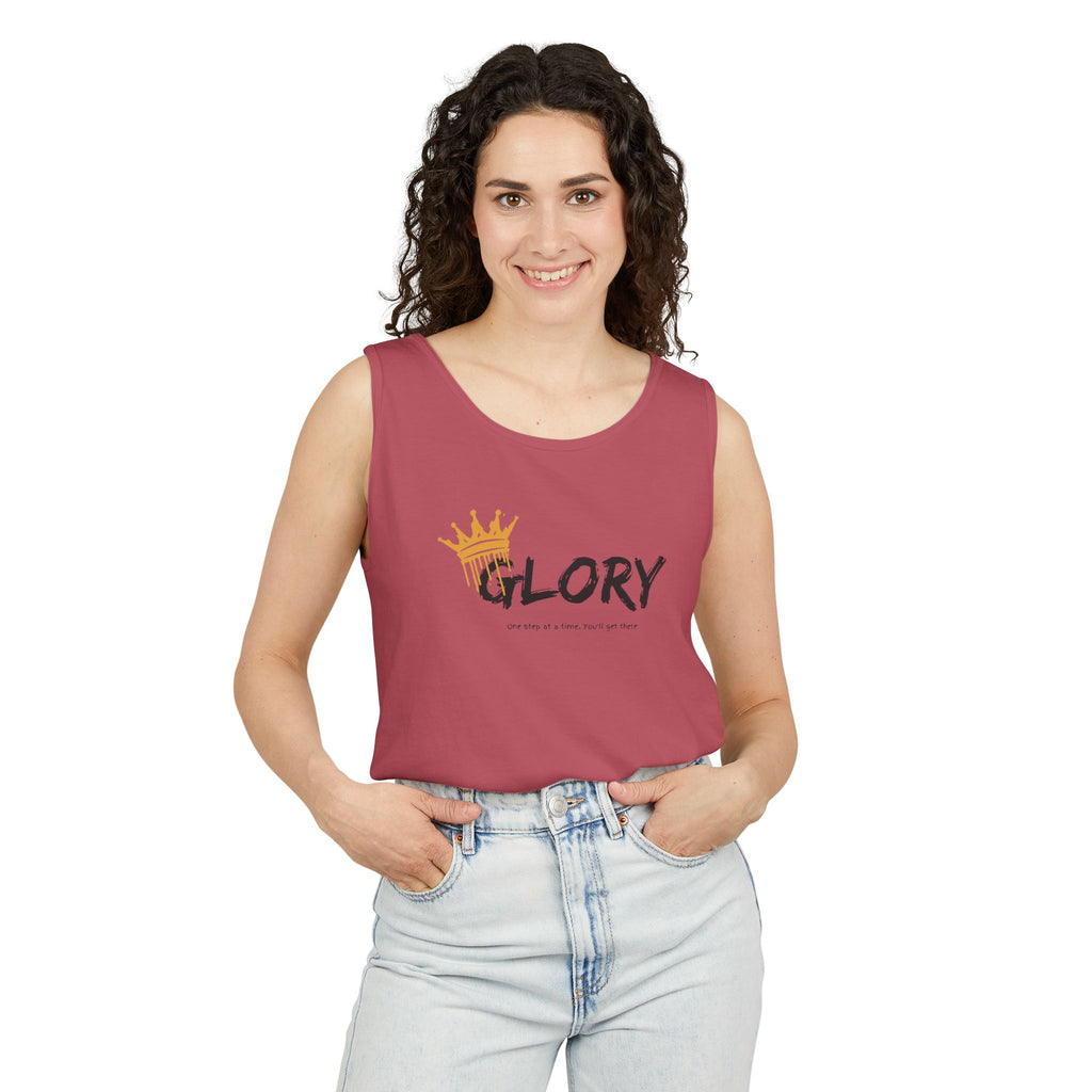 Glory Tank Top, Unisex Tank Top, Casual Summer Wear, Confidence Booster, Vacation Essential, Gift for Sports Lovers - Sweet Vision LLC