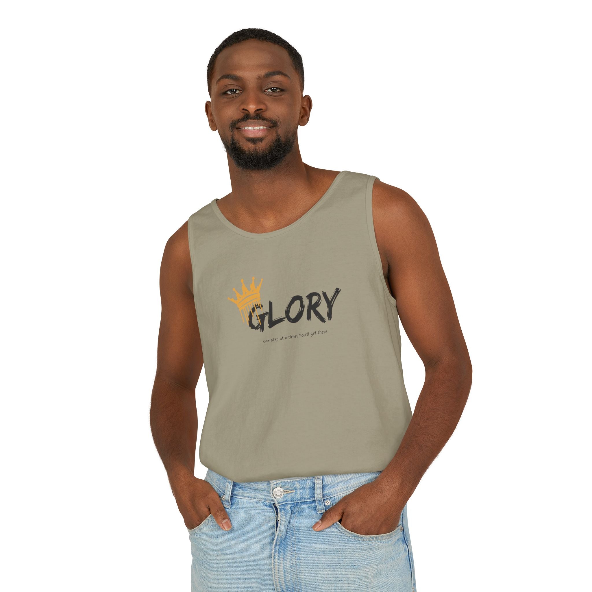 Glory Tank Top, Unisex Tank Top, Casual Summer Wear, Confidence Booster, Vacation Essential, Gift for Sports Lovers - Sweet Vision LLC