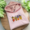 Embroidered hoodies coffee Halloween - Sweet Vision LLC