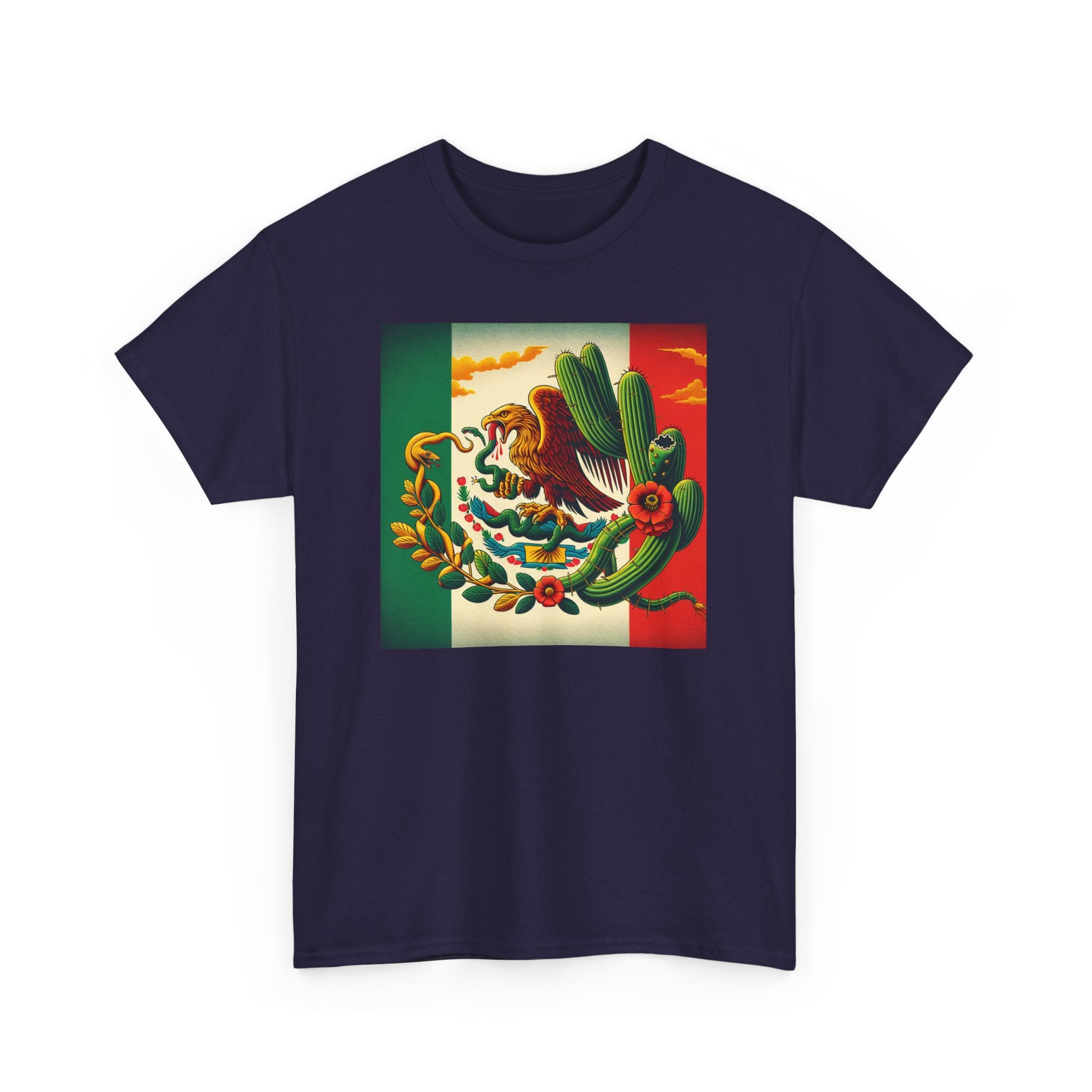 Unisex Heavy Cotton Tee, Mexico Flag - Sweet Vision LLC