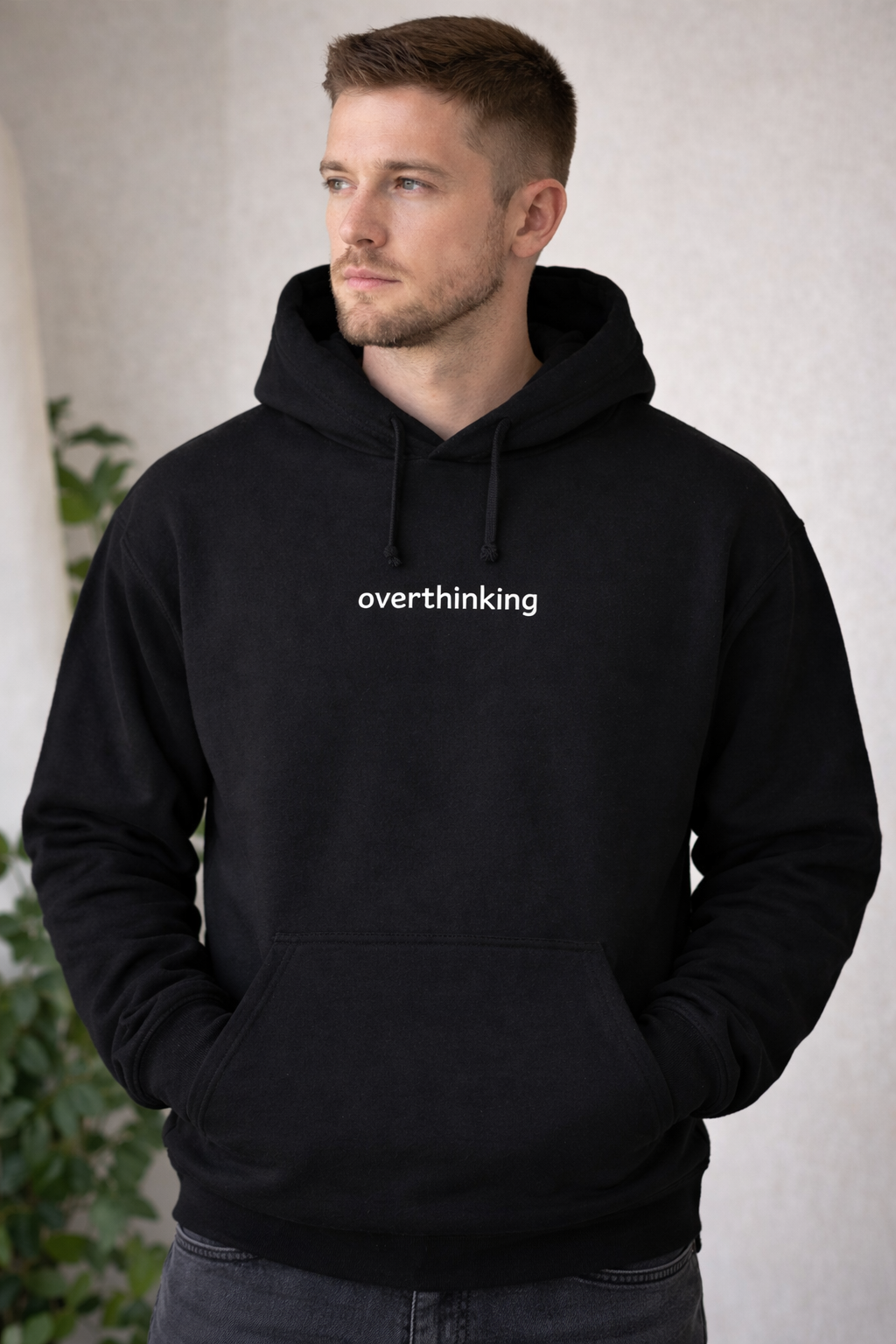 “Overthinking” Embroidered Hoodie— Unisex - Sweet Vision LLC