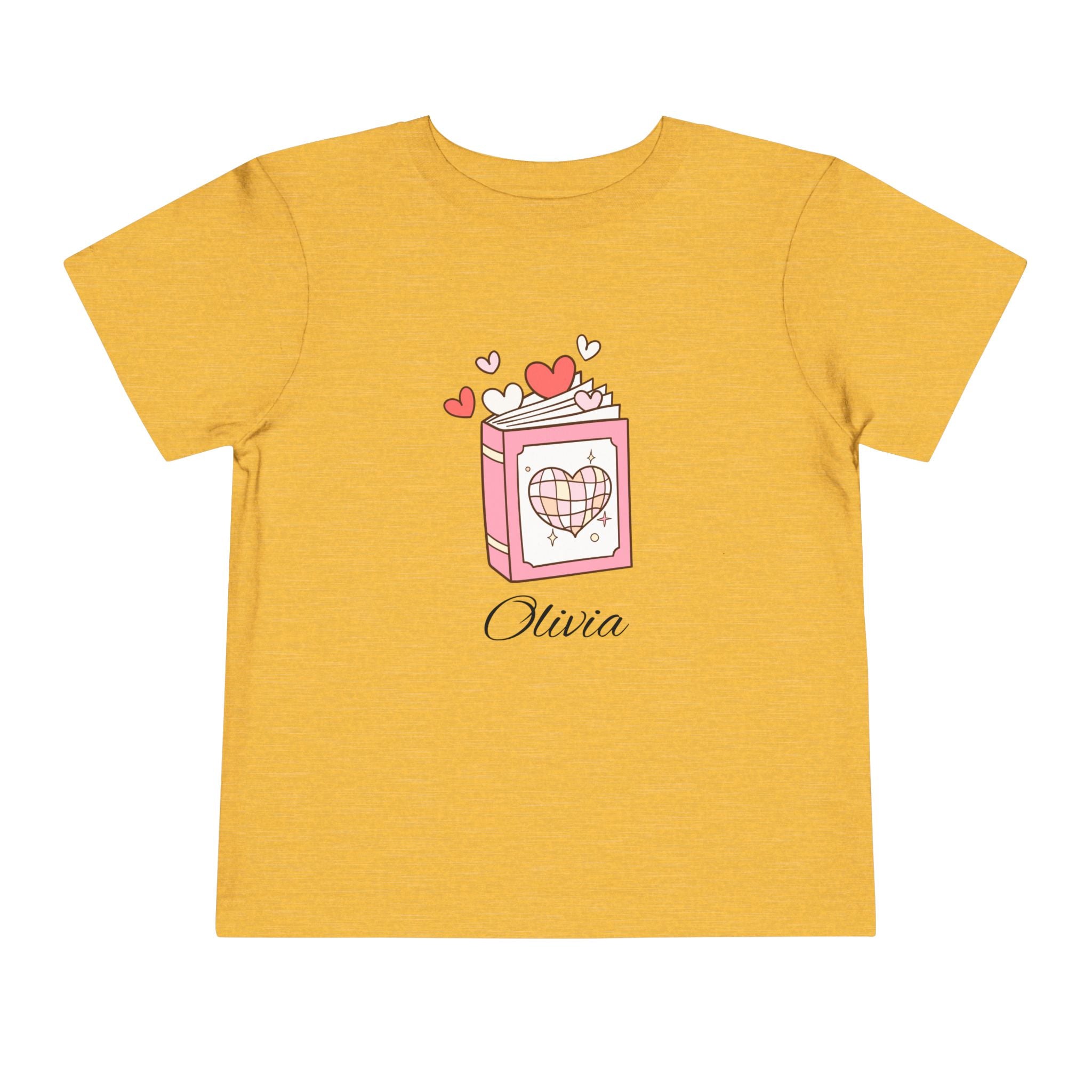 Sweet Love Heart Toddler Tee, Cute Gift for Kids, Valentine's Day Apparel, Toddler's Short Sleeve Shirt, Personalized T-Shirt